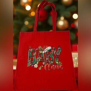 Christmas Tote Bag Red Christmas Bag Tote Bag